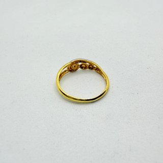 Anillo Oro combinado 18k circonita, 1.26 g, T-10.