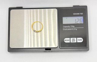 Anillo Oro combinado 18k circonita, 1.26 g, T-10.