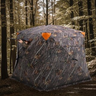 Escondite de Caza, Escondite Terrestre Transparente de 270°, Escondite para Ciervos Plegable para 4-5 Personas con Bolsa de Transporte, Tienda de Caza Portátil y Resistente, Malla Transparente Uni...
