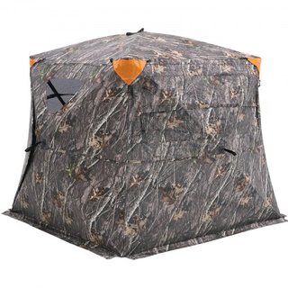 Escondite de Caza, Escondite Terrestre Transparente de 270°, Escondite para Ciervos Plegable para 4-5 Personas con Bolsa de Transporte, Tienda de Caza Portátil y Resistente, Malla Transparente Uni...