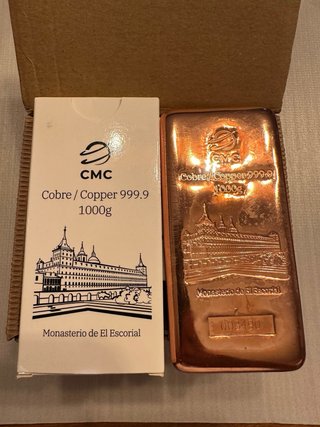 1 Lingote Cobre CMC 1000g Monasterio El Escorial