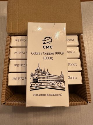 1 Lingote Cobre CMC 1000g Monasterio El Escorial