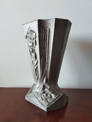 Vaso Alumínio Fundido Francês Art Deco