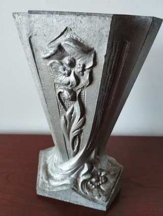 Vaso Alumínio Fundido Francês Art Deco
