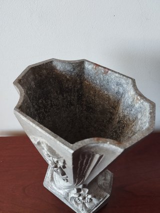 Vaso Alumínio Fundido Francês Art Deco