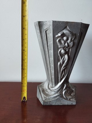 Vaso Alumínio Fundido Francês Art Deco