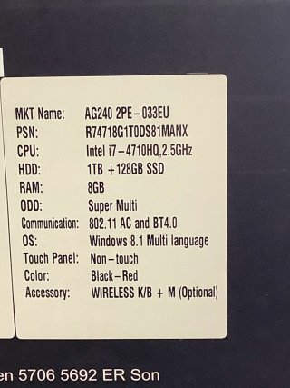 Ordenador PC MSI All-in-One i7 8GB SSD+HDD