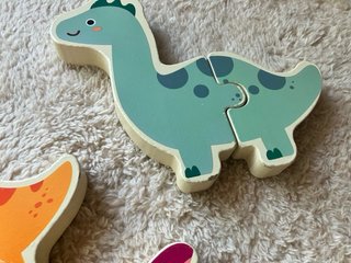 Puzzles de dinosaurios de madera de 2 piezas
