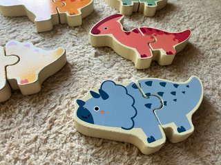 Puzzles de dinosaurios de madera de 2 piezas