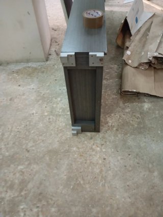 Zapatero de madera  gris nuevo. Sin usar.