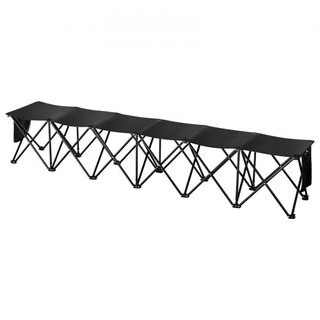 Banco Plegable Portátil, Banco de Fútbol Plegable de 6 Asientos con Bolsillos Laterales y Bolsa de Transporte, Asientos Laterales de Tela Oxford 600D Ligera, para Fútbol, Béisbol, Camping, Eventos...