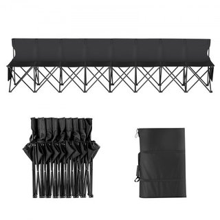 Banco Plegable Portátil, Banco de Fútbol Plegable para 8 Personas con Bolsillos Laterales y Bolsa de Transporte, Asientos Ligeros de Línea Lateral con Respaldo para Fútbol, Béisbol, Camping, Event...