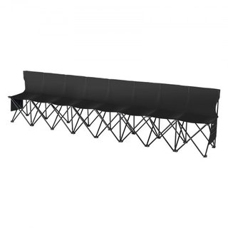 Banco Plegable Portátil, Banco de Fútbol Plegable para 8 Personas con Bolsillos Laterales y Bolsa de Transporte, Asientos Ligeros de Línea Lateral con Respaldo para Fútbol, Béisbol, Camping, Event...