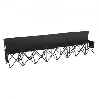 Banco Plegable Portátil, Banco de Fútbol Plegable para 8 Personas con Bolsillos Laterales y Bolsa de Transporte, Asientos Ligeros de Línea Lateral con Respaldo para Fútbol, Béisbol, Camping, Event...