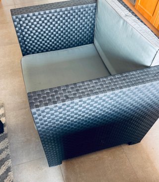 Juego para jardín/salón en Rattan con mesa