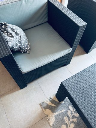 Juego para jardín/salón en Rattan con mesa