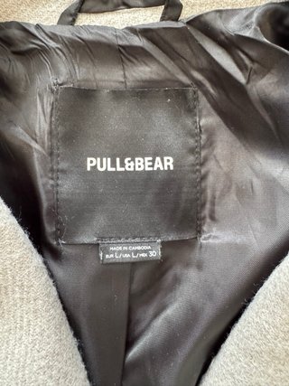 Abrigo Oversize Gris Pull&Bear