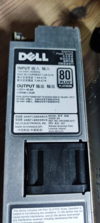 Fuente de Alimentación Dell 550W 80 PLUS Platinum