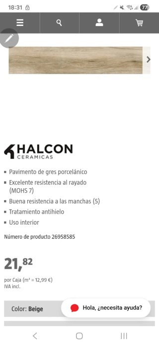 Pavimento porcelánico Halcón Atelier Beige