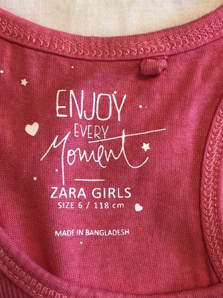 Camiseta niña Zara T6 rosa