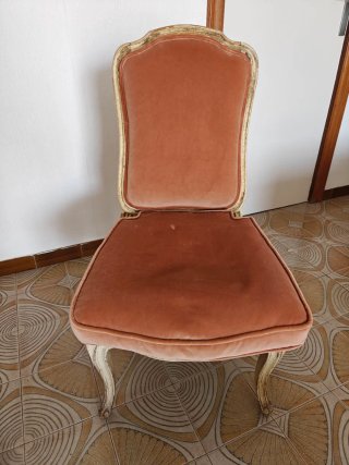 2 Sillas Vintage Louis XV Rosa y Dorado