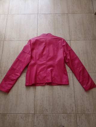Cazadora Piel Sintética Rosa Talla XL Nueva