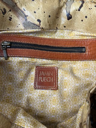 Bolso de piel mujer beige y marrón