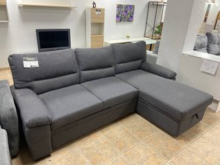 Sofá chaise longue gris cama + arcón