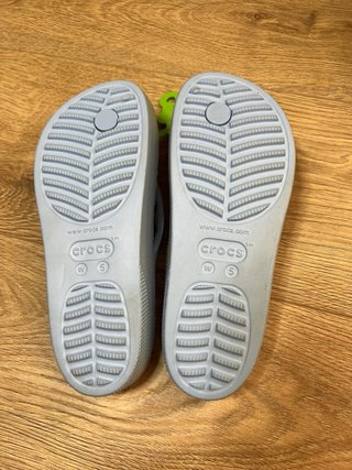 Crocs Glitter Azul Plataforma Talla 35