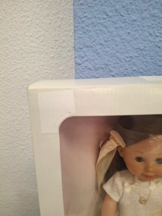 Muñeca Arias de comunión vestido  38 cm ,vela luz