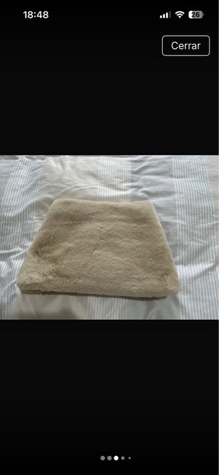 Bufanda braga cuello beige con pelo corto