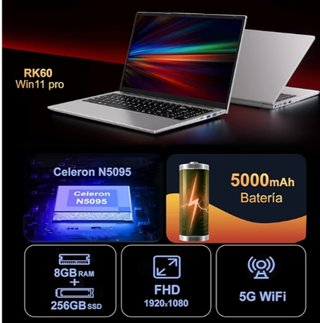 Ordenador Celeron 15.6 8GB RAM 256GB SSD Win 11 Pr