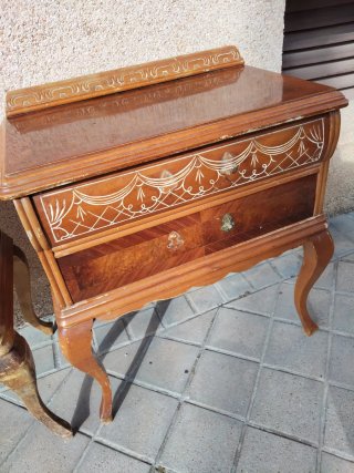 Mesilla antigua vintage madera maciza Luis XV