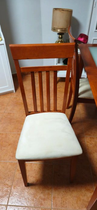 Mesa comedor madera y cristal con 4 sillas