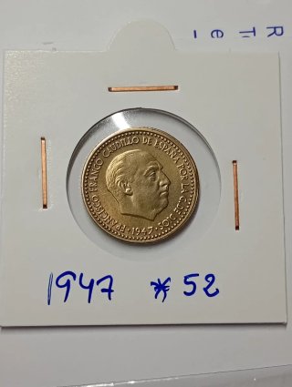 1 Peseta España 1947 estrella 52 sin circular