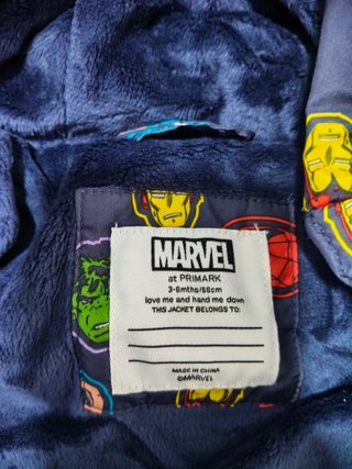 Buzo Bebé Marvel Talla 3-6 Meses