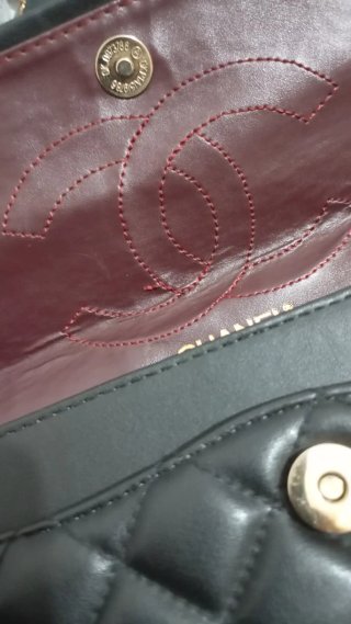 Borsa Chanel Pelle Nera Logo Oro