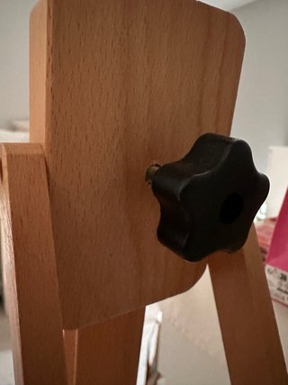 Caballete madera haya ajustable con cajón, pintura