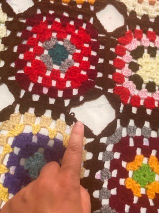 Manta de crochet, 118 cm x 160 cm, patchwork