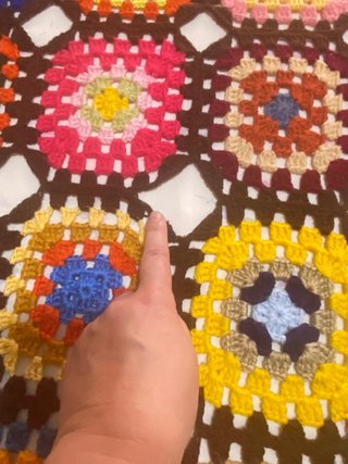 Manta de crochet, 118 cm x 160 cm, patchwork