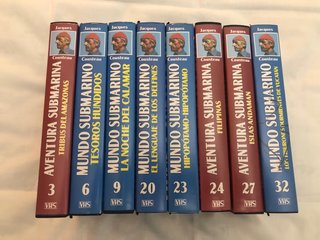 Colección 8 Cintas VHS Mundo Submarino Cousteau