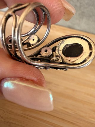 Anillo Plata Ley 925 Ajustable obsidiana