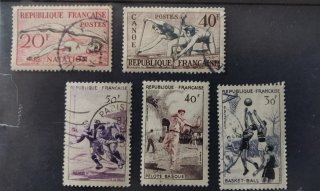 Sellos Francia Deportes 1953-1956
