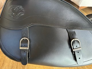 Alforjas Moto Viaje Custom Cuero Negro