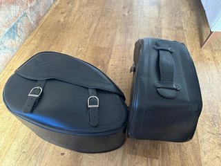 Alforjas Moto Viaje Custom Cuero Negro