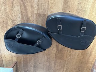 Alforjas Moto Viaje Custom Cuero Negro