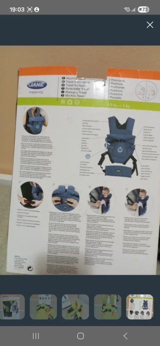 Portabebés ergonómico JAN verde y naranja