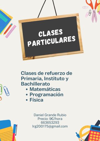 Clases mates, física y prog. 9€/h primaria-bach