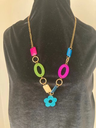 Collar cadena eslabones multicolor
