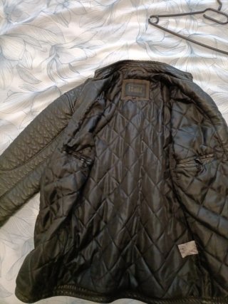 Chaqueta efecto piel y vaquero